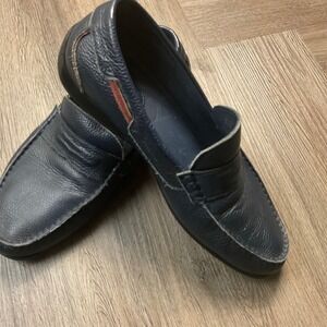 Bacco Bucci Leather Driving‎ Moccasins Mens 10 Navy Made In Italy Preppy Classy